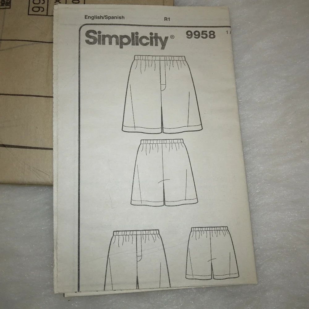 SIMPLICITY 9958 Boy's and men's boxer shorts, 1 hour Boy's xs-xl, men's xs-xl